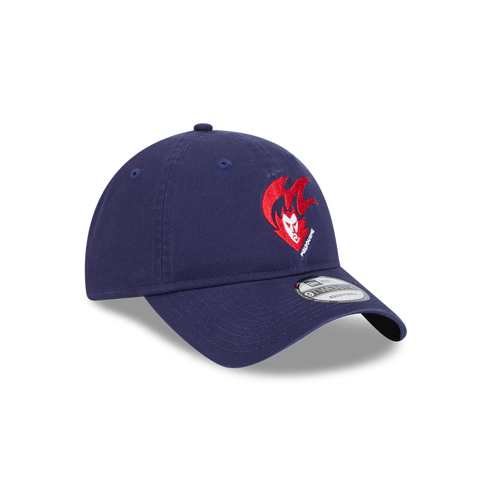 Melbourne Demons Hat - AFL 2025 Retro Washed 9Twenty Strapback Cap - New Era